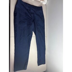 VITALI Navy Blue Textured Dress Pants Mens G5307NP